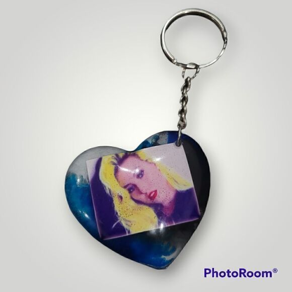 KINGS Blue Ink Heart Keychain (Z170) - Picture 3 of 8